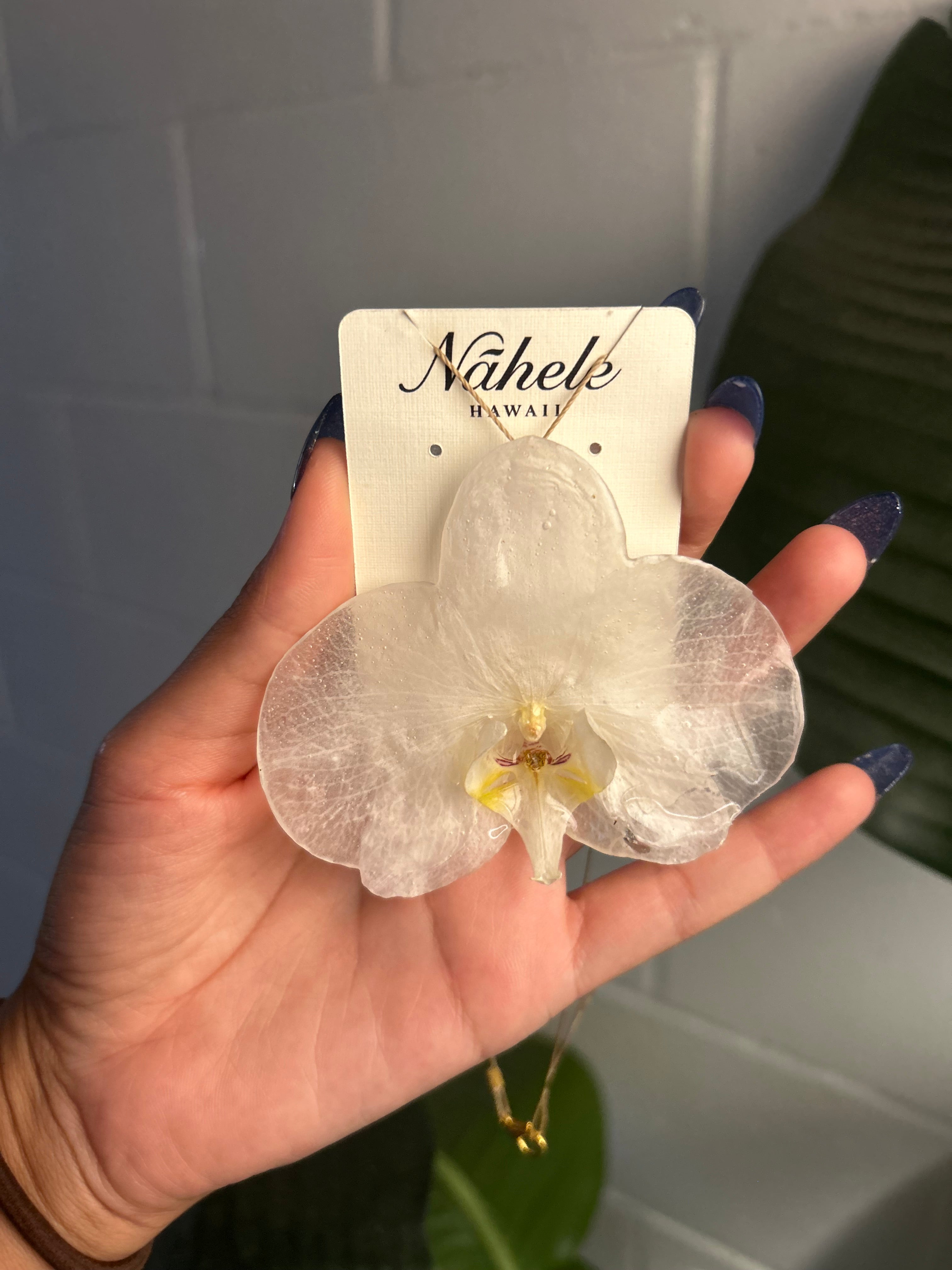 Large White Orchid Necklace